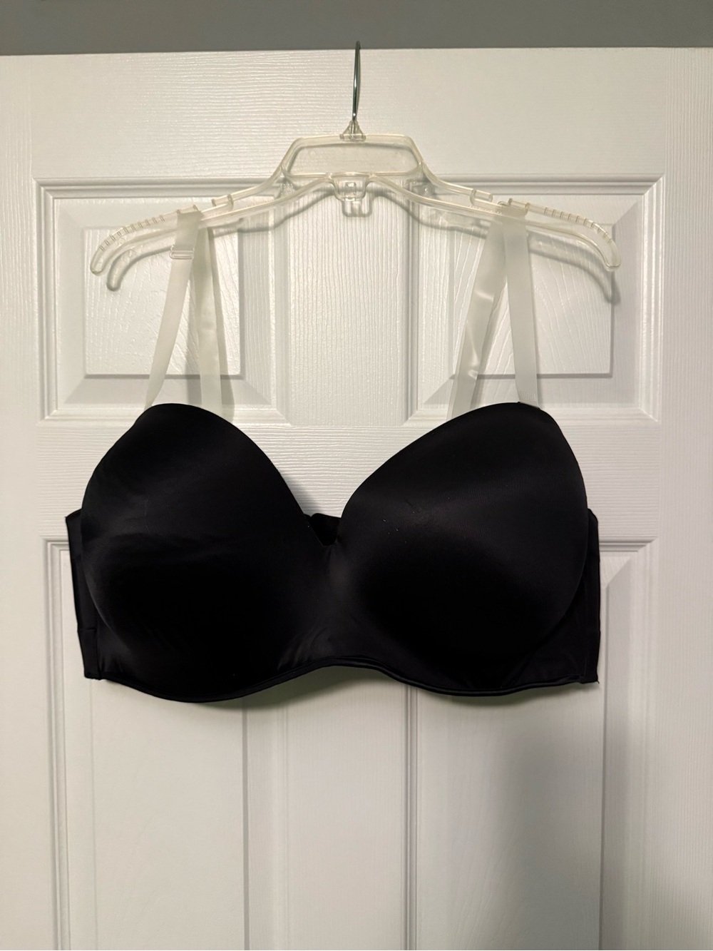 Cacique Black Strapless Convertible Bra with Clear Straps